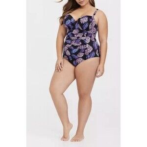 Torrid  Oversized Push Up Demi Slim Fix Swimsuit Padded Underwire Pineapple 3R